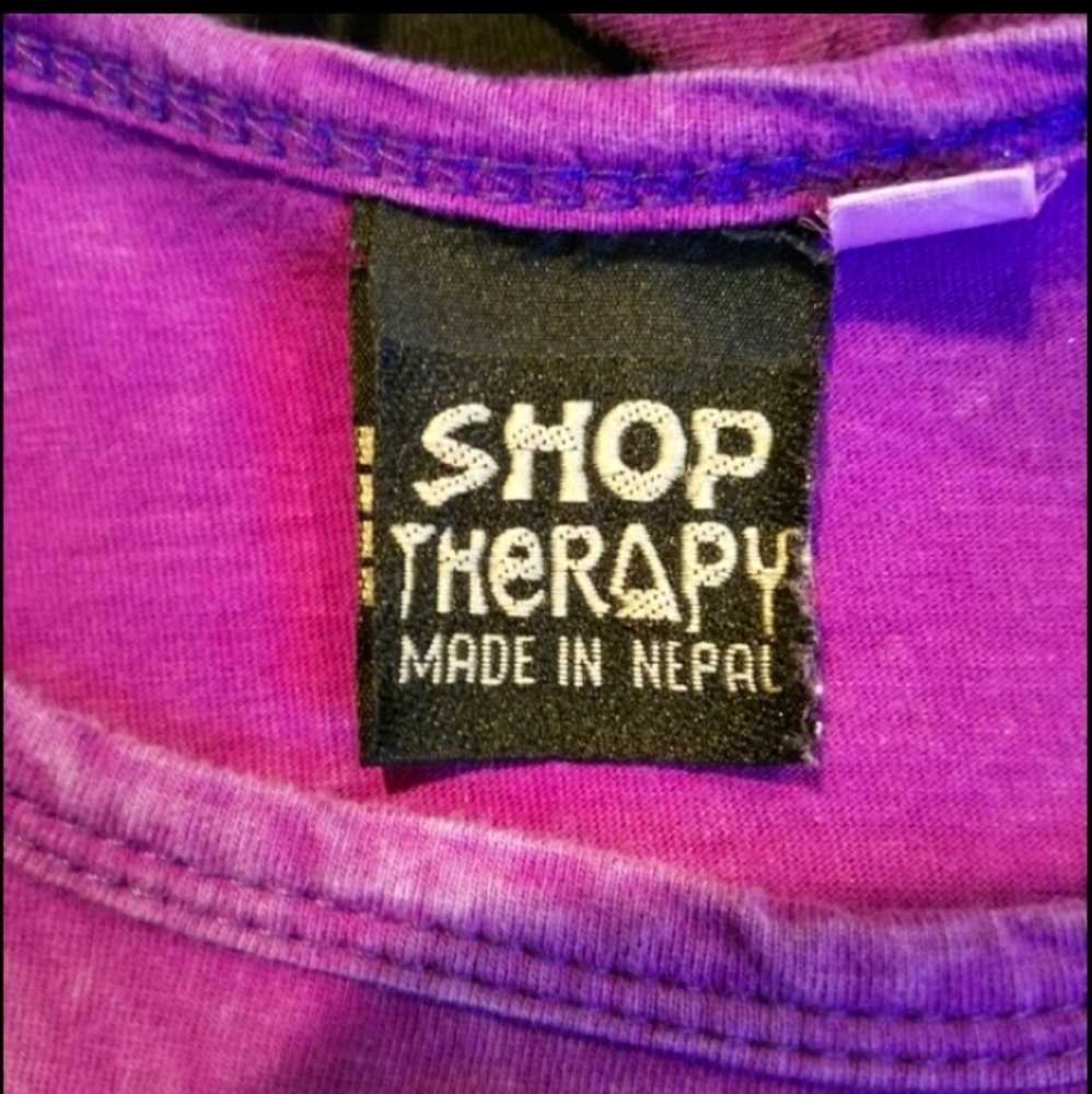 Shopping Therapy Purple Hoody Black Stripes & Colorful Short Sleeve Cotton Set - Picture 5 of 12